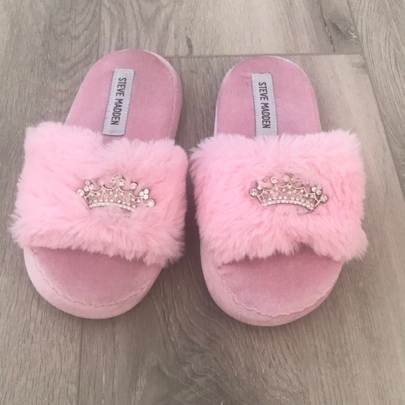 madden girl fuzzy slides